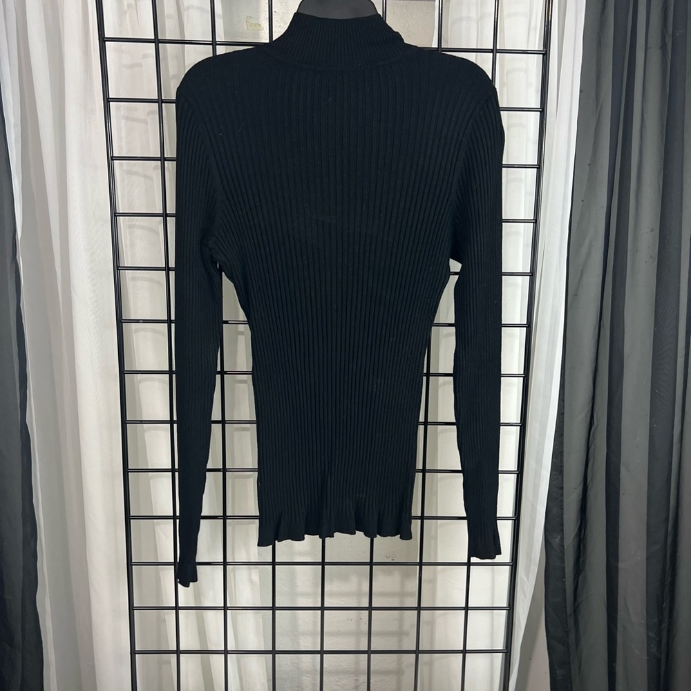 Black Ribbed Turtleneck Sweater from INC